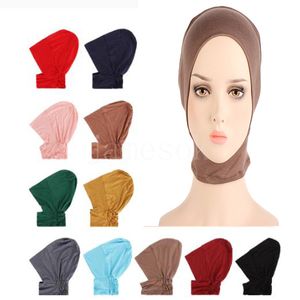 Under the scarf bone hat turbans turban tube full hood headgear Muslim women inner hats turban wrap islamic scarfs de599