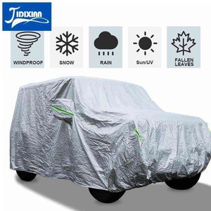 Jidixian Full Car Body Cover Outdoor Outdoor Free Sun Rain Snow Protection UV Tillbehör till Suzuki Jimny 2019 2020 2021 2022 W220322