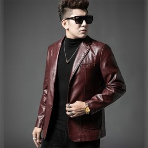 Giacca in pelle collare abito a bottone -Giacca in pelle venduta uomo cappotto per motocicletta giacche da marca da uomo 201128