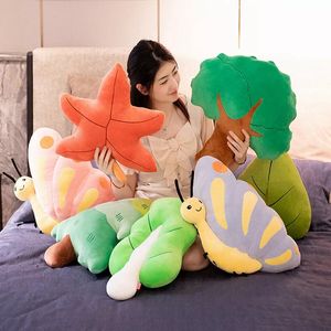 50cm Lovely Butterfly Plush Toy Pine Maple Leaves Soft Fylld Animal Butterfly Kudde Kudde Heminredning Xmas Presenter till Girls La342