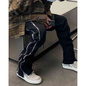 Underpycar Vibe Style Niche High Street Side Double Zipper Functional Overalls Men's Fashion Brand Loose Pants