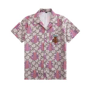 Moda uomo Fiore Tigre Stampa Camicie Casual Abbottonatura Corta Camicia hawaiana Abiti Estate Spiaggia Abito a maniche corte Colletto Abito camicetta da spiaggia