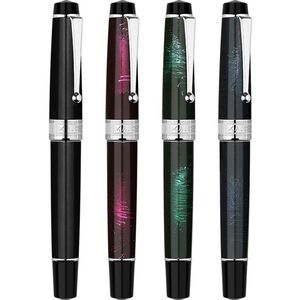 Majohn T5 Kolv Fountain Pen Fireworks Metal EF/F/M NIB stor kapacitet Skrivande Office Gift Ink Pen med Original Box 220812