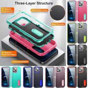 Shockproof Hybrid PC TPU Armor Car Defender Phone Cases For iphone 13 pro max 12 11 XR 8 PLUS Card Pocket Finger Ring Cover