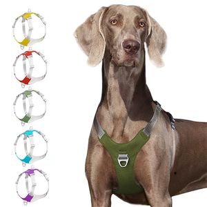 Strong Pet Dog Harness Dog Training Reflective Chest Belt Vest Adjustable Outdoor Protective Harness for Small Medium Big Dogs 201106