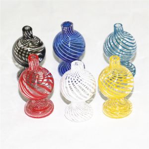 2 pezzi colorati Smoking Glass bubble cap carb dab tool dome flat top ball carb caps fit for 25mm quarzo banger chiodi X XL bangers preoil burner pipe