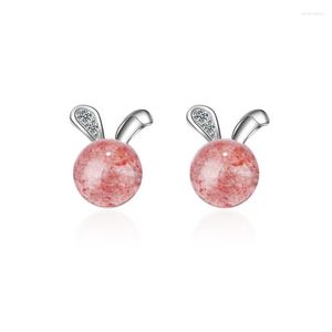 Stud Fashion 925 Silverörhängen för kvinnor Strawberry Crystal CZ Earring Jewelry Girl Gifts Brincosstud Moni22