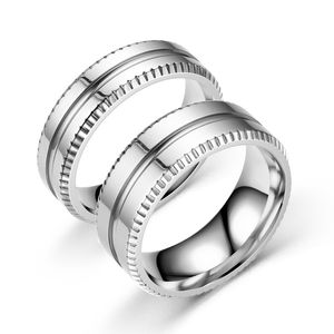 Креативное кольцо для пары из нержавеющей стали, простые глянцевые кольца для женщин и мужчин, обручальные кольца, изысканные модные украшения