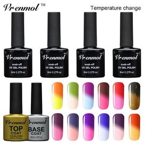 Wholesale-Vrenmol 1Pcs 8ml Mood Change Color Changing Nail Polish Chameleonic Gel Lacquer Thermal Varnish Need UV LED Lamp Dry