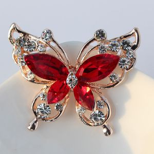Broches de borboleta de desenho animado de cristal para mulheres de personalidade tridimensional Diamond Broche Broche Pin Roupas de Jóias Feminina