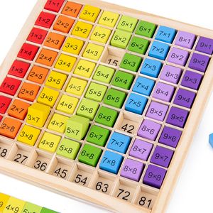 Montessori Giocattoli Educativi in Legno per Bambini Bambini Baby 99 Tabella di Moltiplicazione Matematica Aritmetica Sussidi Didattici