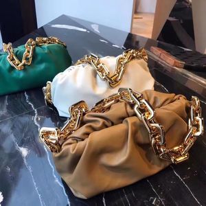 2022 women s real leather bag cloud soft wrinkled dumpling Shoulder Messenger large chain handbag designer women s fashion