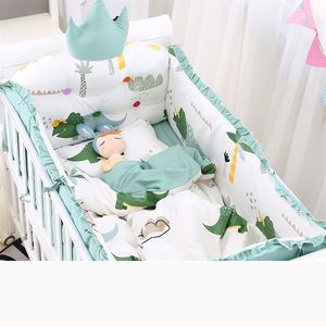 طفل فراش الطفل مجموعة أدوات طبقة سرير السرير محيط حاف وسادة القطن القابل للإزالة وقابلة للغسل صور الكرتون جميلة 220531