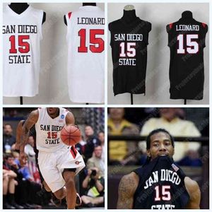 CEOC202 KAWHI Leonard 15 Jersey San Diego State University z USA Patch Męs NCAA College Basketball Jersey Podwójny numer nazwy