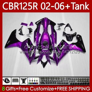 + Tank OEM Fairings för Honda CBR 125R CBR 125 R CC CBR125R 2002 2003 2004 2005 2006 Dark Purple Body 124NO.90 CBR-125 CBR125RR 02-06 CBR-125R 125CC 02 03 04 05 06 Bodywork