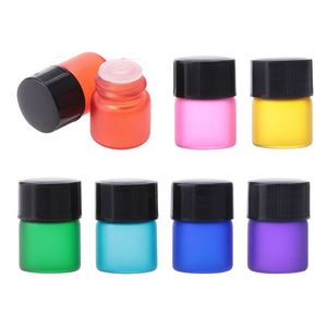 1ML Color Frosted Glass Bottles Essential Oil Bottle Travel Portable Empty Cosmetic Bottle
