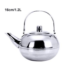 Wasserflaschen 1 stück 0,8/1,2/1,8/2,5 l Edelstahl Teekanne mit Infuser Filter Kaffee Wasserkocher Grün Oolong Tee Krug Home Office Tee/Kaffee Werkzeuge 2022