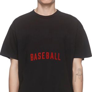Wholesale mens baseball shirts resale online - Red Baseball Felted Tee Seventh T shirts Casual Short Sleeves Cotton T Shirts Men Women Hip Hop Streetwear MG220038