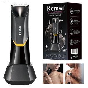 Washable Electric Groin & Body Trimmer for Men & Women Ball Shaver & Body Groomer Beard Grooming Rechargeable Pubic Hair TrimmerT220718 T220725