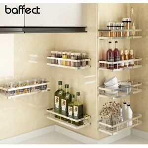 Baffect Kitchen Shelf for Storage Organizer Wall Spice Rack Punch Free Stainless Steel Shelves Y200429