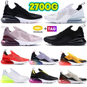 Sports Trainers Mens Womens Running Shoes 270s 27c Triple Black Barely Rose White Metallic Gold Pack Total Orange Dusty Cactus Red pure platinum Men Sneakers