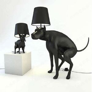 Golvlampor enkel konsthartsduk täcker stor hund ledlampa vardagsrum elklubb djur små svart bord för e27 golv