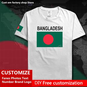 Bangladeş Erkek Tişörtleri Özel Jersey hayranları DIY isim numarası Marka Marka High Street Hip Hop Gevşek Tişörtlü Tişört Bayrağı 220616