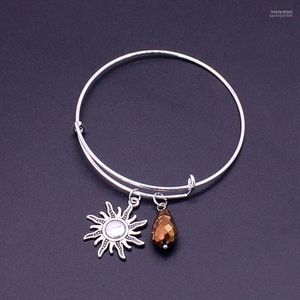 Sun Flower Bracelet Fashion Alloy Crystal Ms. Charm High Quality Piece Opponent Chain Jewelry Bangle Inte22