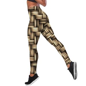 ingrosso Armatura in Alto-Armatura in ferro giallo in tessere leggings stampato da donna Legins hip hop ad alta vita Push up D Workout Elastic Fitness Pants W220617