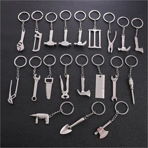 Keychains For Men Car Bag KeyRing Combination Tool Portable Mini Utility Pocket Clasp Ruler Hammer Wrench Pliers Shovel XDJ203