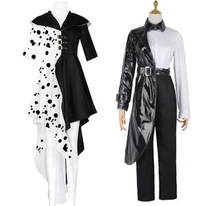 Scene Wear Hallween Dress Pants Cosplay Costumes Women's Spotted Black and White Dresses Men Performance Festival Clothing XS3017Stage