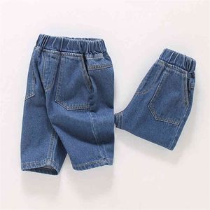 Barn jeans solid färg jeans för flickor casual stil barn jeans flickor sommar barn kläder 210412