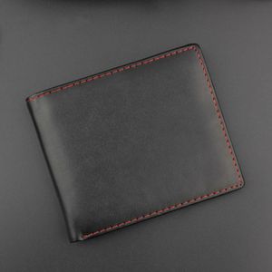 Wallets Fashion Men's Wallet Purse Solid Pu Leather Black Simple Easy Pure Short Pocket Handbags Card Po Husband GiftWallets