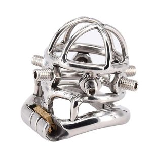 Chastity Devices Male Chastity Spikes Stainless Steel Cock Cage Penis Locking For Men Bondage Rings With 6 Screws 0.3kg