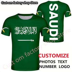 Saudiarabien tshirt diy gratis anpassat namn nummer sau t shirt nation flagga sa arabiska arab islam arabiska land tryck textkläder 220616