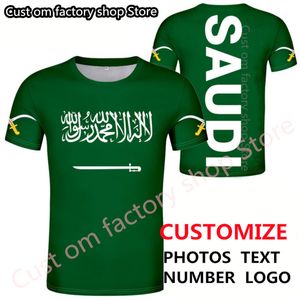 Arabia Saudyjska Tshirt DIY darmowy numer niestandardowy numer sau t -shirt flaga sa arabska arabska islam arabska kraj