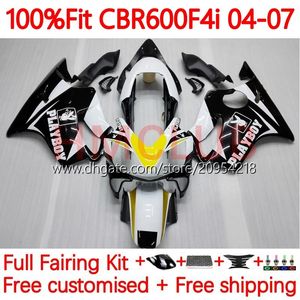 Injection mold Body For HONDA CBR 600 F4i FS CC F4 i 600F4i 600CC 04-07 138No.74 CBR600F4i CBR600 F4i 04 05 06 07 CBR600FS 2004 2005 2006 2007 OEM Fairing Kit black white