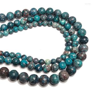 Natural Stone Storm Water Blue Sea Sediment Jaspers Round Loose Spacer Beads For Jewelry Making DIY Bracelet 6 8 10MM 15'' Other Wynn22