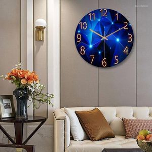 Wall Clocks 30 Cm Creative Glass Living Room Geometric Clock Quartz Watch Silent Home Decor