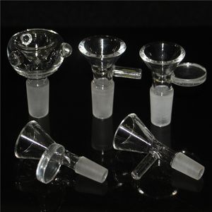 Glass Hookah Bong Bowls Clear dry herb tobacco Bowl 14mm 19mm Male For Glass Water Bongs Smoking Pipes ash catcher