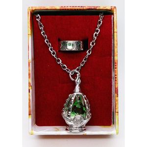 Catene Anime Puella Magi Madoka Magica Soul Gem Collana Donna Cosplay Anelli con pendente in cristallo Set di gioielliCatena