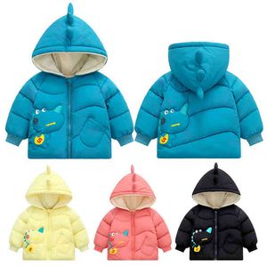 Jackets de inverno para crianças de espessura para meninas, roupas de roupas para crianças, roupas meninos, dinossauros, casaco de outono 1 2 3 4 6 jyf j220718