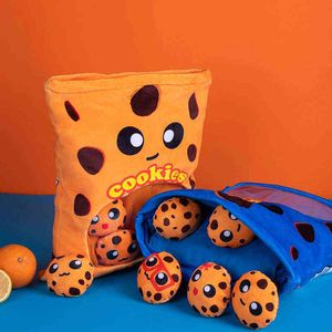 A Bag of Cookies Plush Toys Mini Animals Biscuit Balls Doll New Cartoon Stuffed Soft Snack Puff Pillow Birthday Christmas Gift J220704