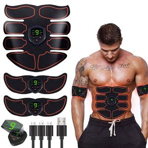 ABS Stimülatör Kas Toner EMS Abdominal Toning Kemeri Eğitim Vücut Fitness şekillendirme Kas Stimülatör Erkekler Kadın Kol Bacak Eğitmeni 220408