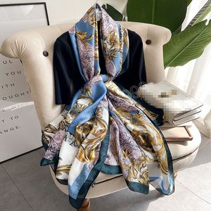Moda Moda Longos Longos de seda Four Seasons Cetin Beach Towel Luxury Print 180x90cm Bandannas Shawls