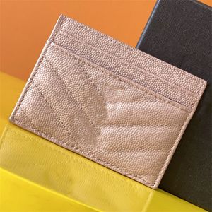 Korthållare Cassandre Matelasse -kortkornig präglad läderdesigner Kvinnor Mens plånbok Balck White Quilting Over Stitching Luxu2615