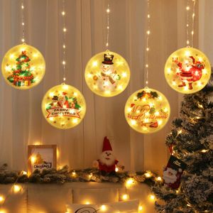 Dizeler Noel LED String Lights Pencere Novelty 3D 2 Şarj Modu ile Asılı