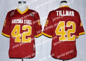 New Vintage 1997 Rose Bowl College Football Jersey Sun Devis Asu Pat Tillman 42 Maroon Mens Shirted Top -Quality -Hemden