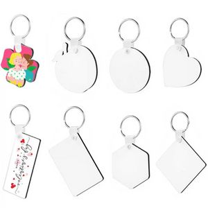 Blank Keychain Party Favor Designer Thermal Transfer Sublimation Personlighet Nyckel Kedjans prydnad Trä nyckelringar sxa11