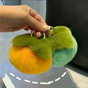 Söt plysch persimmon nyckelring för kvinnor barn väska ornament hänge kvinnliga bil nyckelring tillbehör smycken gåvor